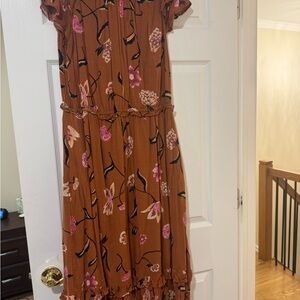 Floral Brown Maxi Dress